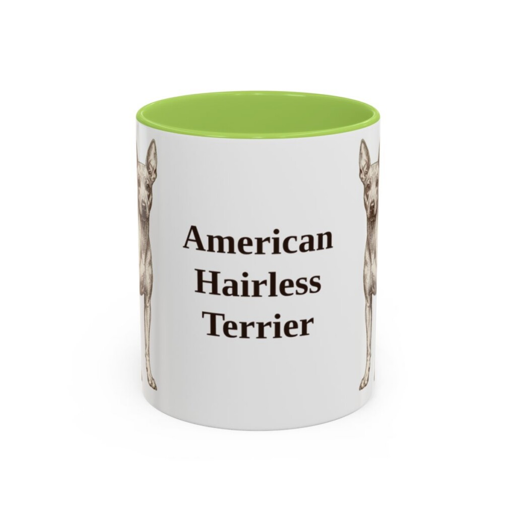 11oz American Hairless Terrier Mug, Vintage Dog Portrait Coffee Mug, Dog Lover Gift