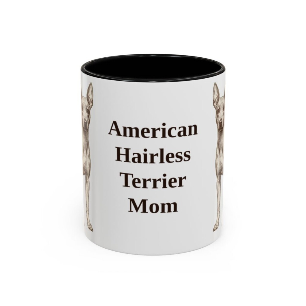 11oz American Hairless Terrier Dog Mom Mug, Vintage Sketch Coffee Mug, Dog Mom Gift