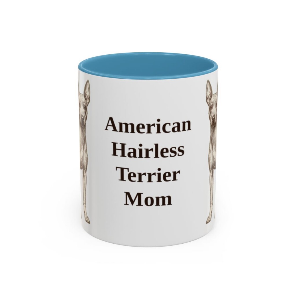 11oz American Hairless Terrier Dog Mom Mug, Vintage Sketch Coffee Mug, Dog Mom Gift