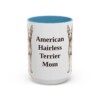 15oz American Hairless Terrier Dog Mom Mug, Vintage Sketch Coffee Mug, Dog Mom Gift