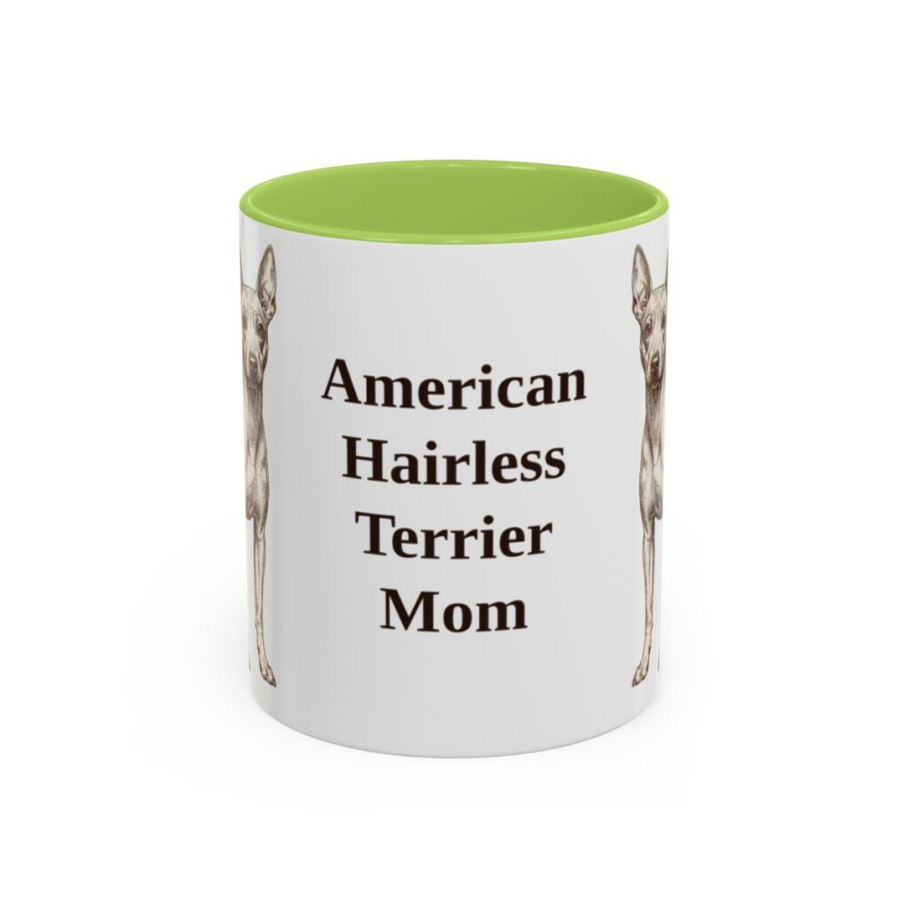 11oz American Hairless Terrier Dog Mom Mug, Vintage Sketch Coffee Mug, Dog Mom Gift