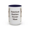 15oz American Hairless Terrier Dog Mom Mug, Vintage Sketch Coffee Mug, Dog Mom Gift