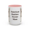 15oz American Hairless Terrier Dog Mom Mug, Vintage Sketch Coffee Mug, Dog Mom Gift