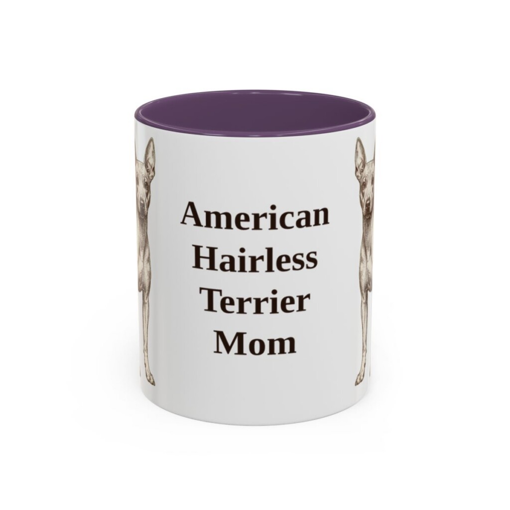 11oz American Hairless Terrier Dog Mom Mug, Vintage Sketch Coffee Mug, Dog Mom Gift
