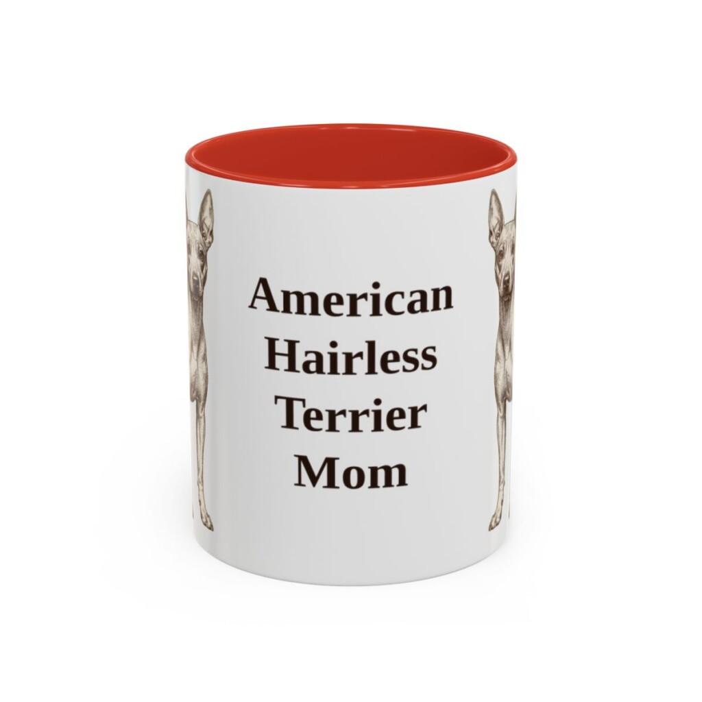 11oz American Hairless Terrier Dog Mom Mug, Vintage Sketch Coffee Mug, Dog Mom Gift