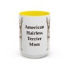 15oz American Hairless Terrier Dog Mom Mug, Vintage Sketch Coffee Mug, Dog Mom Gift