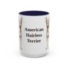 15oz American Hairless Terrier Mug, Vintage Dog Portrait Coffee Mug, Dog Lover Gift