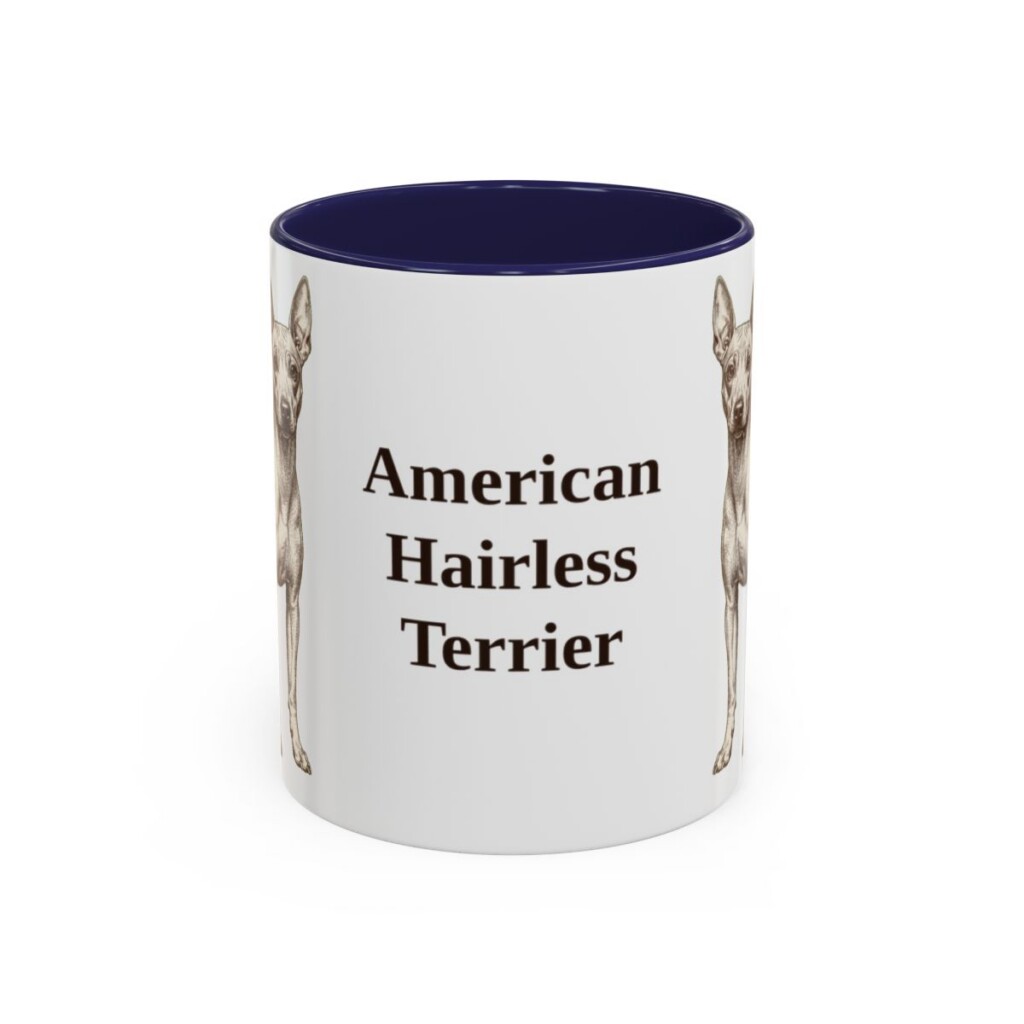 11oz American Hairless Terrier Mug, Vintage Dog Portrait Coffee Mug, Dog Lover Gift
