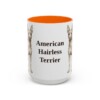 15oz American Hairless Terrier Mug, Vintage Dog Portrait Coffee Mug, Dog Lover Gift