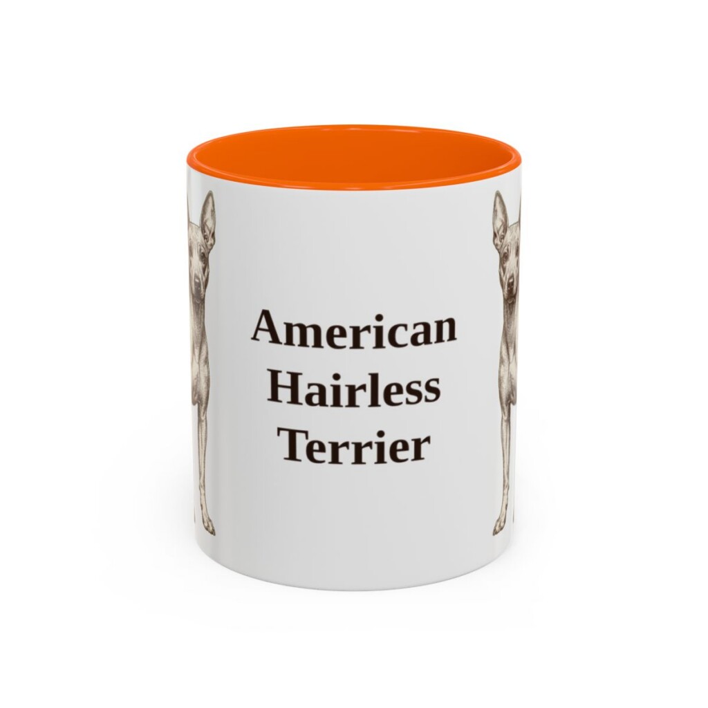 11oz American Hairless Terrier Mug, Vintage Dog Portrait Coffee Mug, Dog Lover Gift