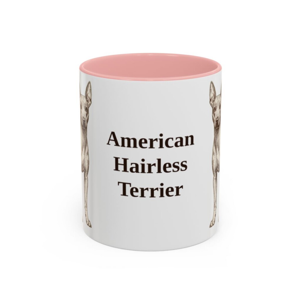 11oz American Hairless Terrier Mug, Vintage Dog Portrait Coffee Mug, Dog Lover Gift