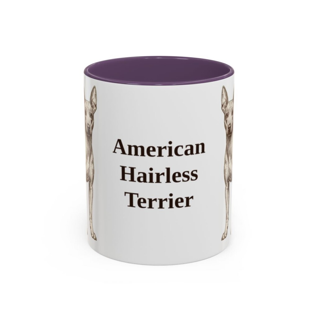 11oz American Hairless Terrier Mug, Vintage Dog Portrait Coffee Mug, Dog Lover Gift