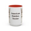 15oz American Hairless Terrier Mug, Vintage Dog Portrait Coffee Mug, Dog Lover Gift
