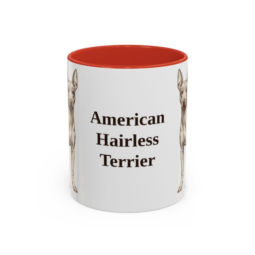 11oz American Hairless Terrier Mug, Vintage Dog Portrait Coffee Mug, Dog Lover Gift