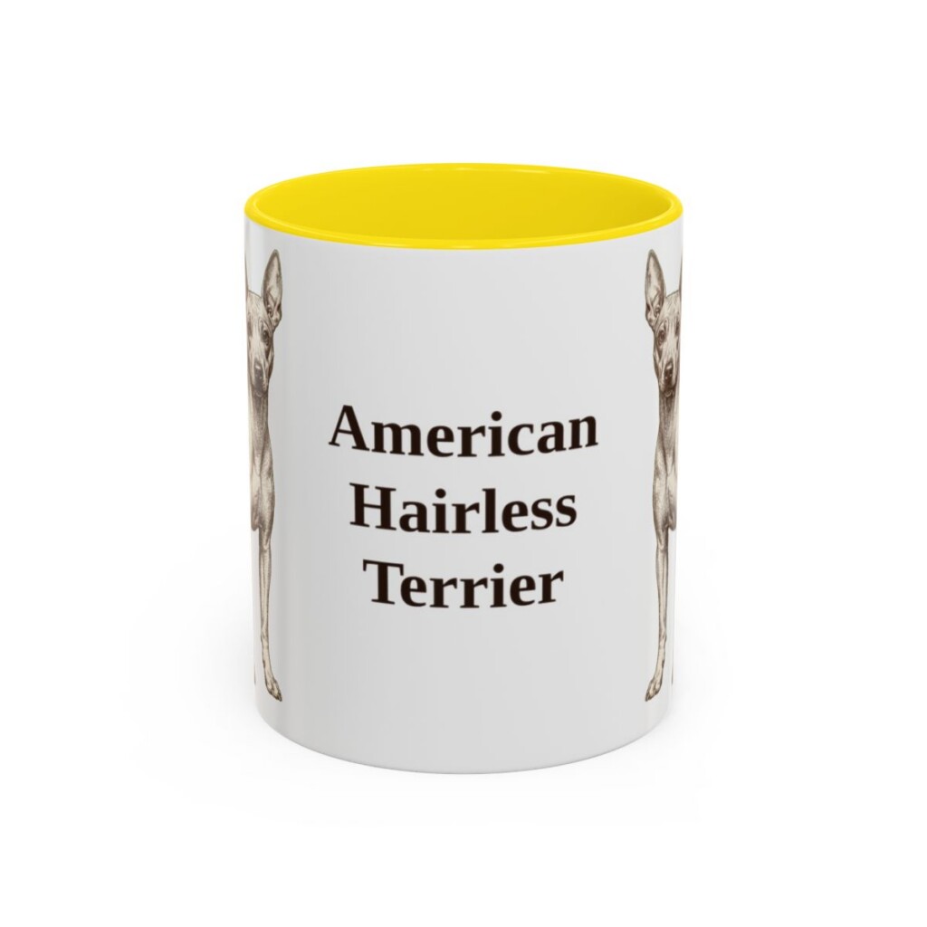 11oz American Hairless Terrier Mug, Vintage Dog Portrait Coffee Mug, Dog Lover Gift