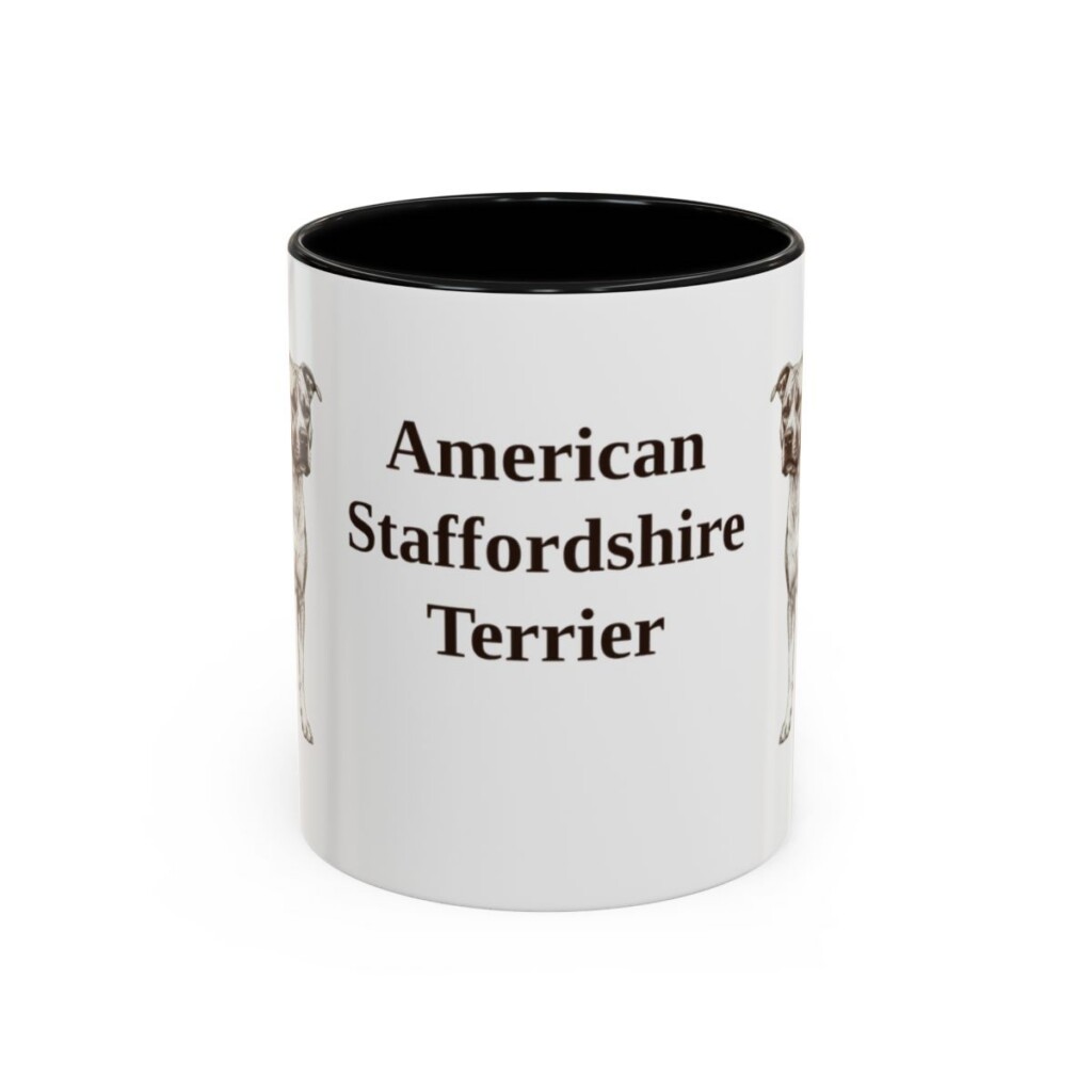 11oz American Staffordshire Terrier Mug, Vintage Dog Portrait Coffee Mug, Dog Lover Gift