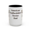 15oz American Staffordshire Terrier Dog Dad Mug, Vintage Sketch Coffee Mug, Dog Dad Gift