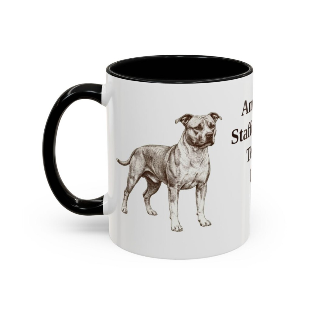 11oz American Staffordshire Terrier Dog Dad Mug, Vintage Sketch Coffee Mug, Dog Dad Gift
