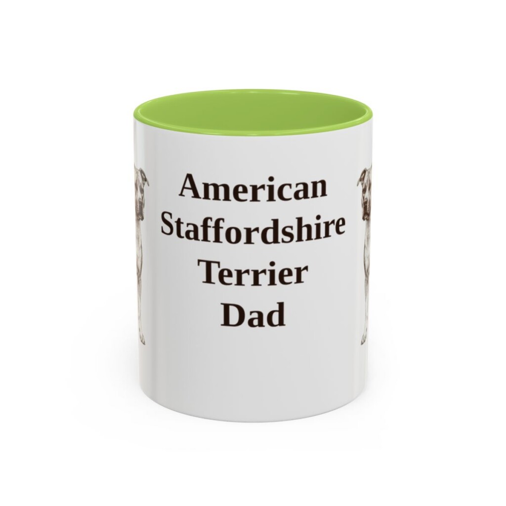 11oz American Staffordshire Terrier Dog Dad Mug, Vintage Sketch Coffee Mug, Dog Dad Gift