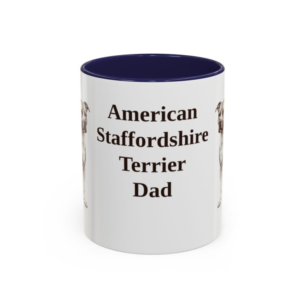 11oz American Staffordshire Terrier Dog Dad Mug, Vintage Sketch Coffee Mug, Dog Dad Gift