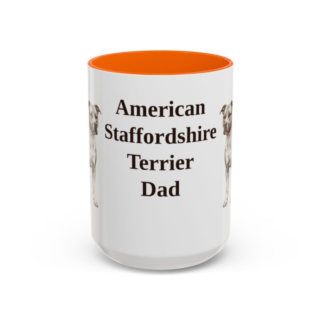 15oz American Staffordshire Terrier Dog Dad Mug, Vintage Sketch Coffee Mug, Dog Dad Gift