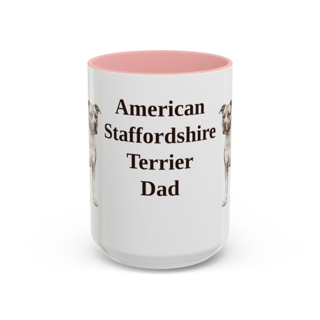 15oz American Staffordshire Terrier Dog Dad Mug, Vintage Sketch Coffee Mug, Dog Dad Gift