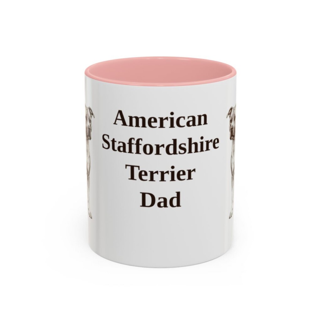 11oz American Staffordshire Terrier Dog Dad Mug, Vintage Sketch Coffee Mug, Dog Dad Gift