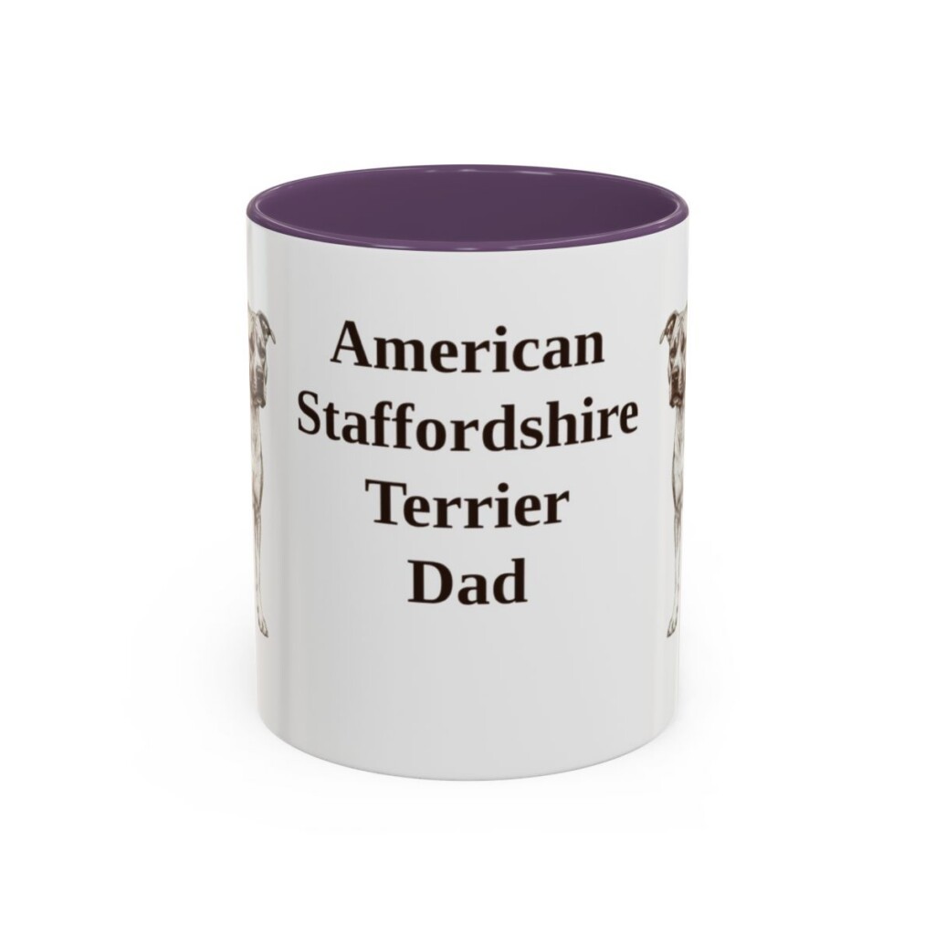 11oz American Staffordshire Terrier Dog Dad Mug, Vintage Sketch Coffee Mug, Dog Dad Gift