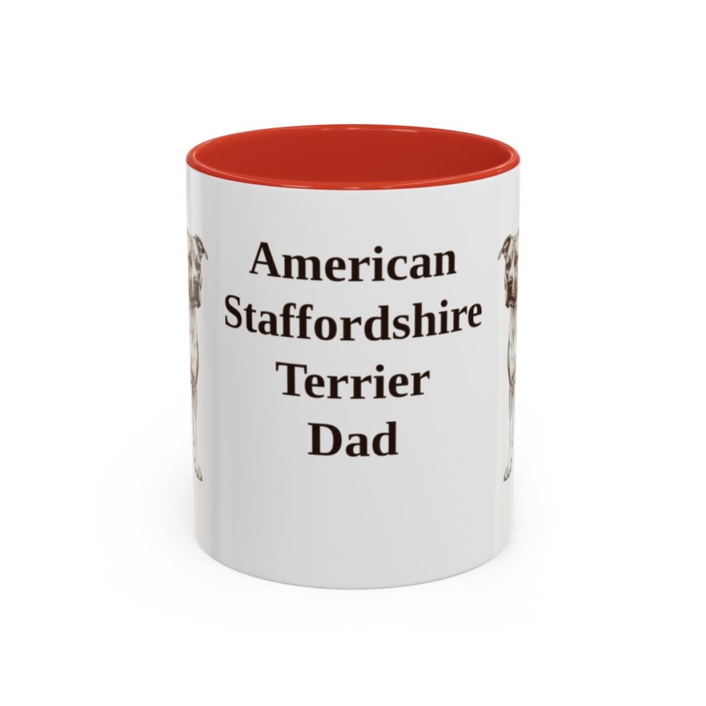 11oz American Staffordshire Terrier Dog Dad Mug, Vintage Sketch Coffee Mug, Dog Dad Gift