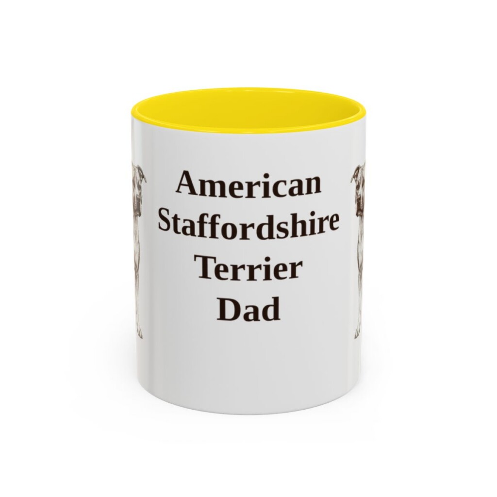 11oz American Staffordshire Terrier Dog Dad Mug, Vintage Sketch Coffee Mug, Dog Dad Gift