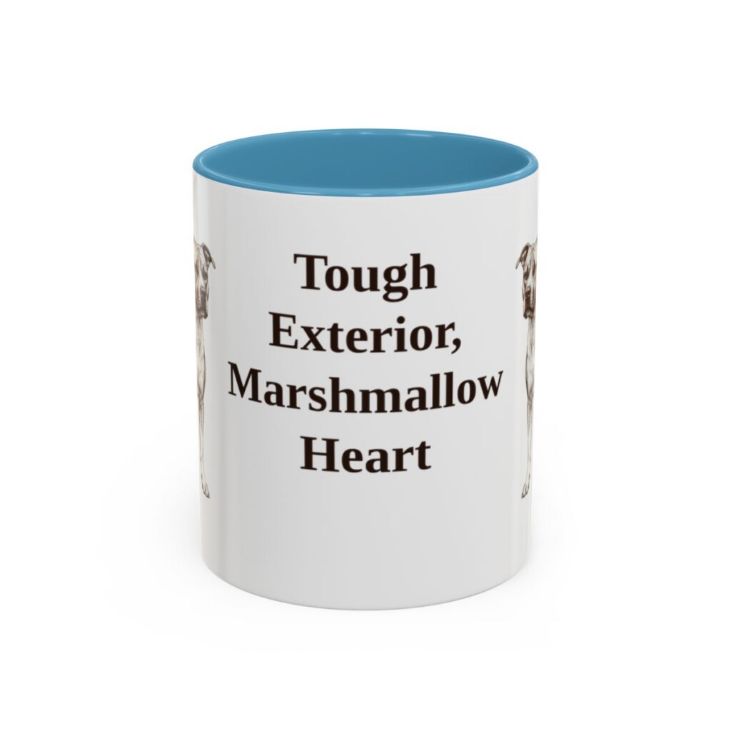 11oz Funny American Staffordshire Terrier Mug, Tough Exterior, Marshmallow Heart, Vintage Dog Coffee Mug, Dog Lover Gift