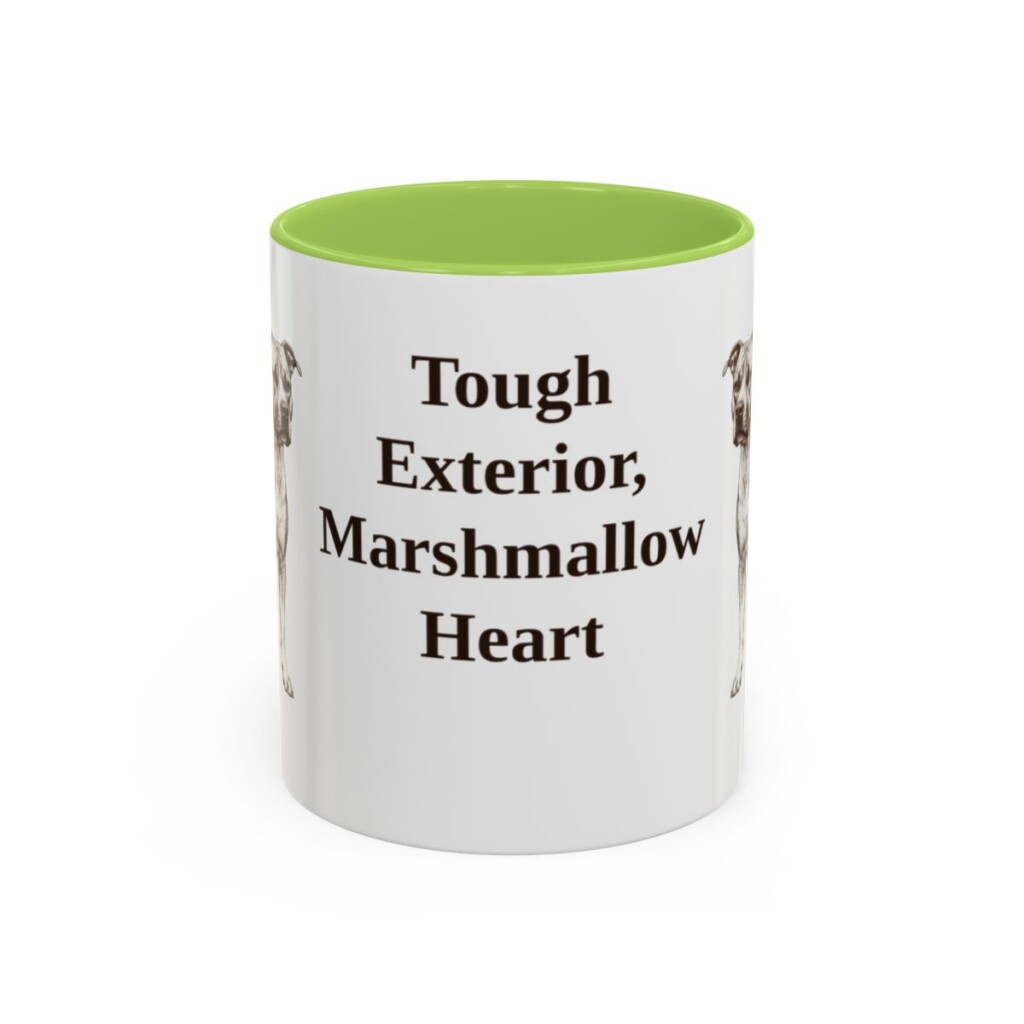 11oz Funny American Staffordshire Terrier Mug, Tough Exterior, Marshmallow Heart, Vintage Dog Coffee Mug, Dog Lover Gift