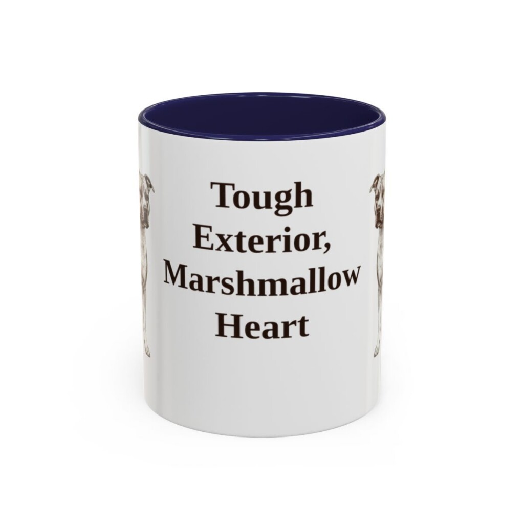 11oz Funny American Staffordshire Terrier Mug, Tough Exterior, Marshmallow Heart, Vintage Dog Coffee Mug, Dog Lover Gift