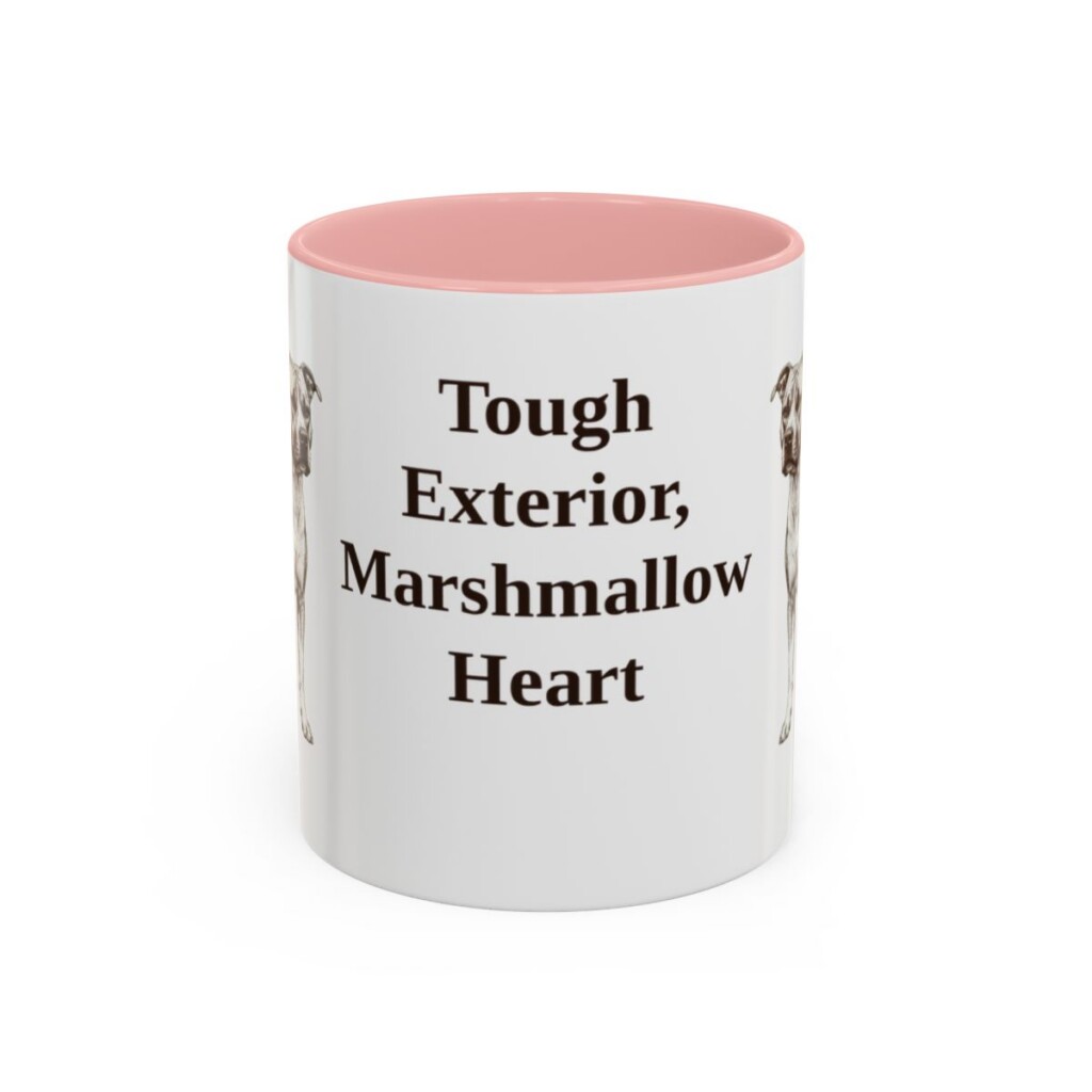 11oz Funny American Staffordshire Terrier Mug, Tough Exterior, Marshmallow Heart, Vintage Dog Coffee Mug, Dog Lover Gift