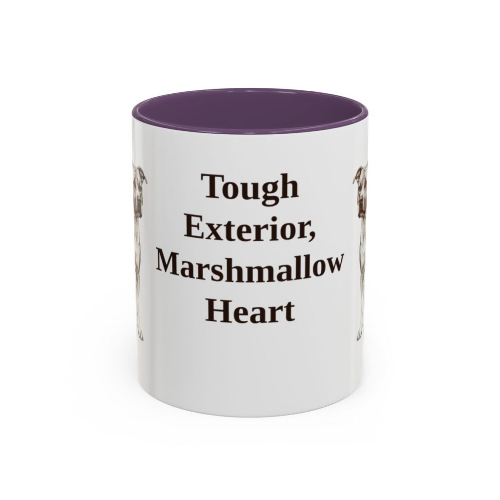 11oz Funny American Staffordshire Terrier Mug, Tough Exterior, Marshmallow Heart, Vintage Dog Coffee Mug, Dog Lover Gift