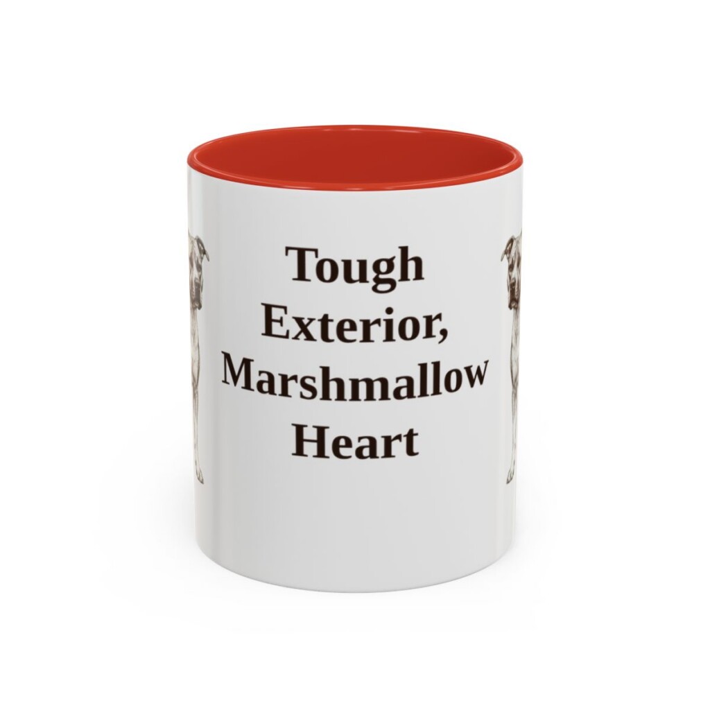 11oz Funny American Staffordshire Terrier Mug, Tough Exterior, Marshmallow Heart, Vintage Dog Coffee Mug, Dog Lover Gift