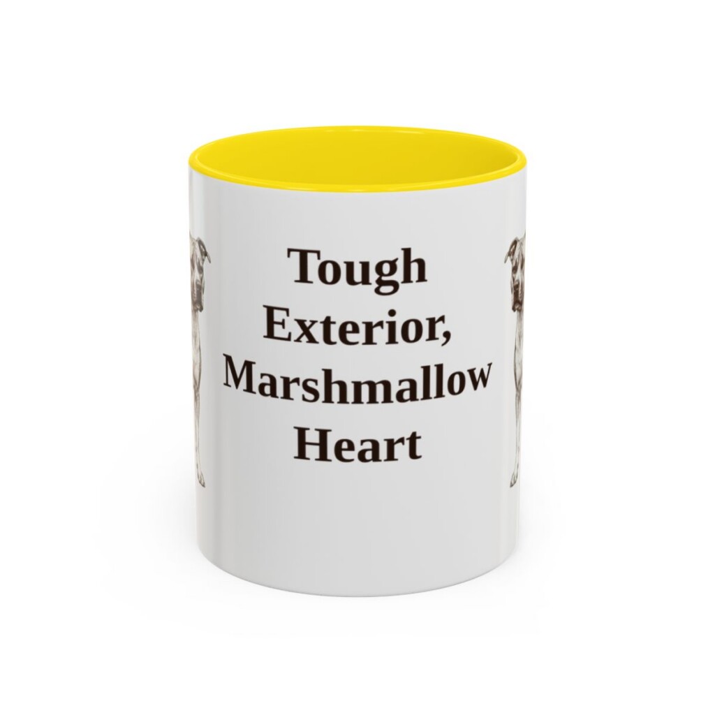 11oz Funny American Staffordshire Terrier Mug, Tough Exterior, Marshmallow Heart, Vintage Dog Coffee Mug, Dog Lover Gift