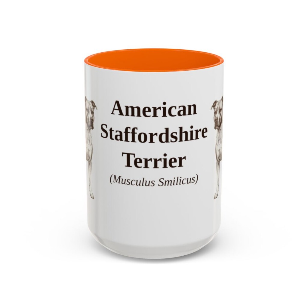15oz American Staffordshire Terrier Latin Mug, American Staffordshire Terrier, Vintage Dog Coffee Mug, Dog Lover Gift