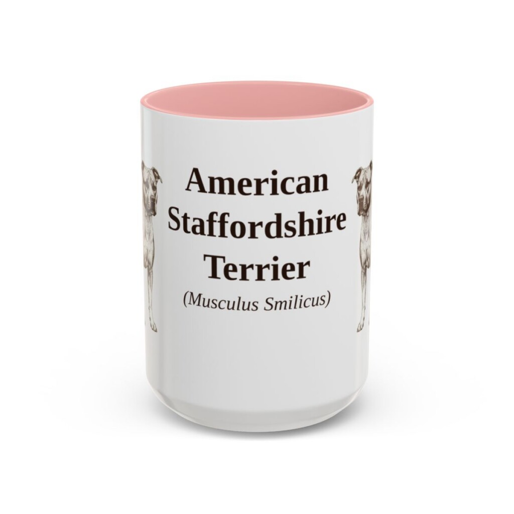 15oz American Staffordshire Terrier Latin Mug, American Staffordshire Terrier, Vintage Dog Coffee Mug, Dog Lover Gift
