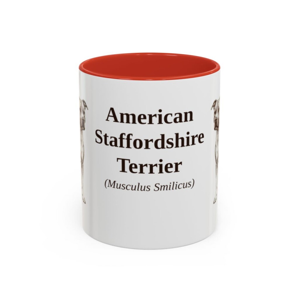 11oz American Staffordshire Terrier Latin Mug, American Staffordshire Terrier, Vintage Dog Coffee Mug, Dog Lover Gift