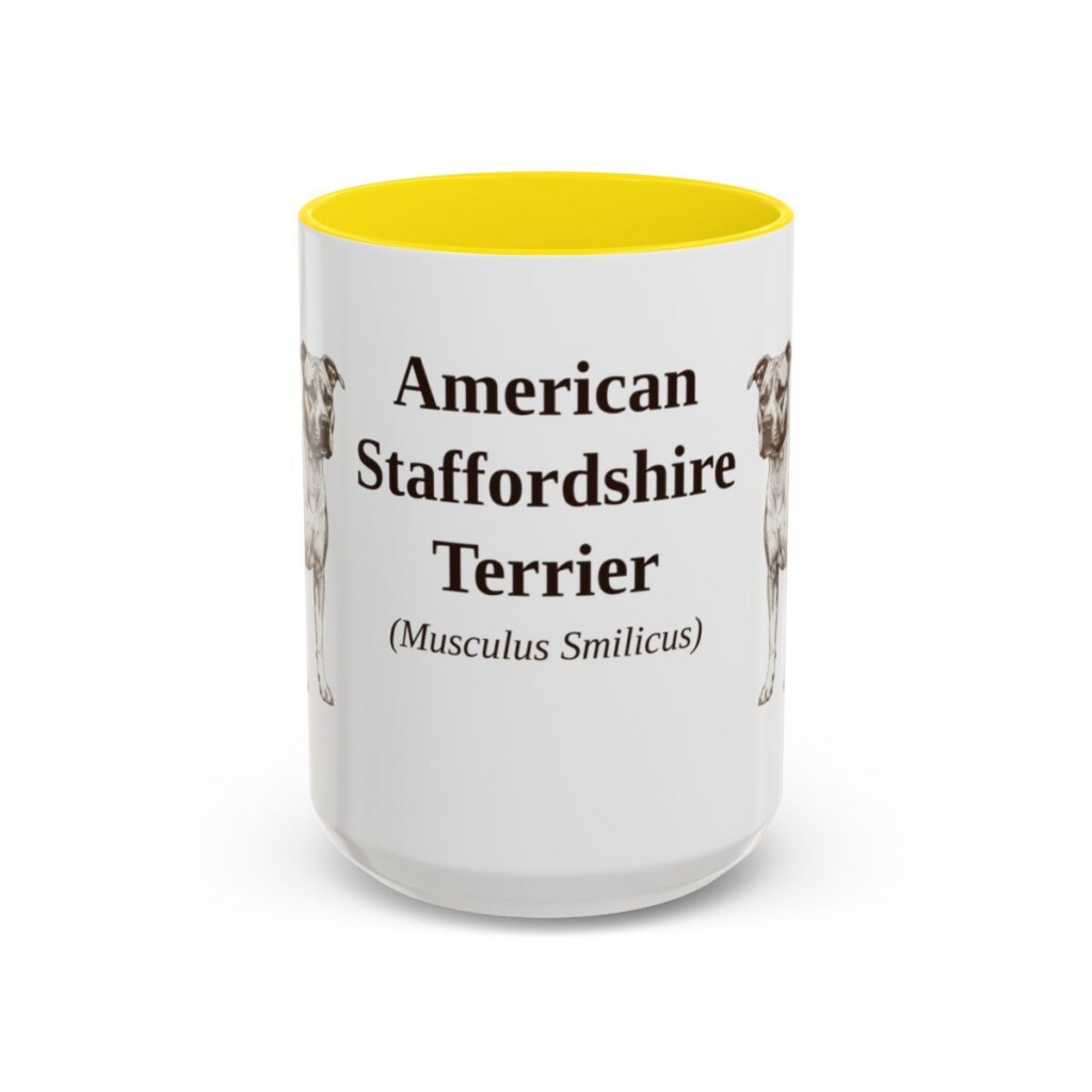 15oz American Staffordshire Terrier Latin Mug, American Staffordshire Terrier, Vintage Dog Coffee Mug, Dog Lover Gift