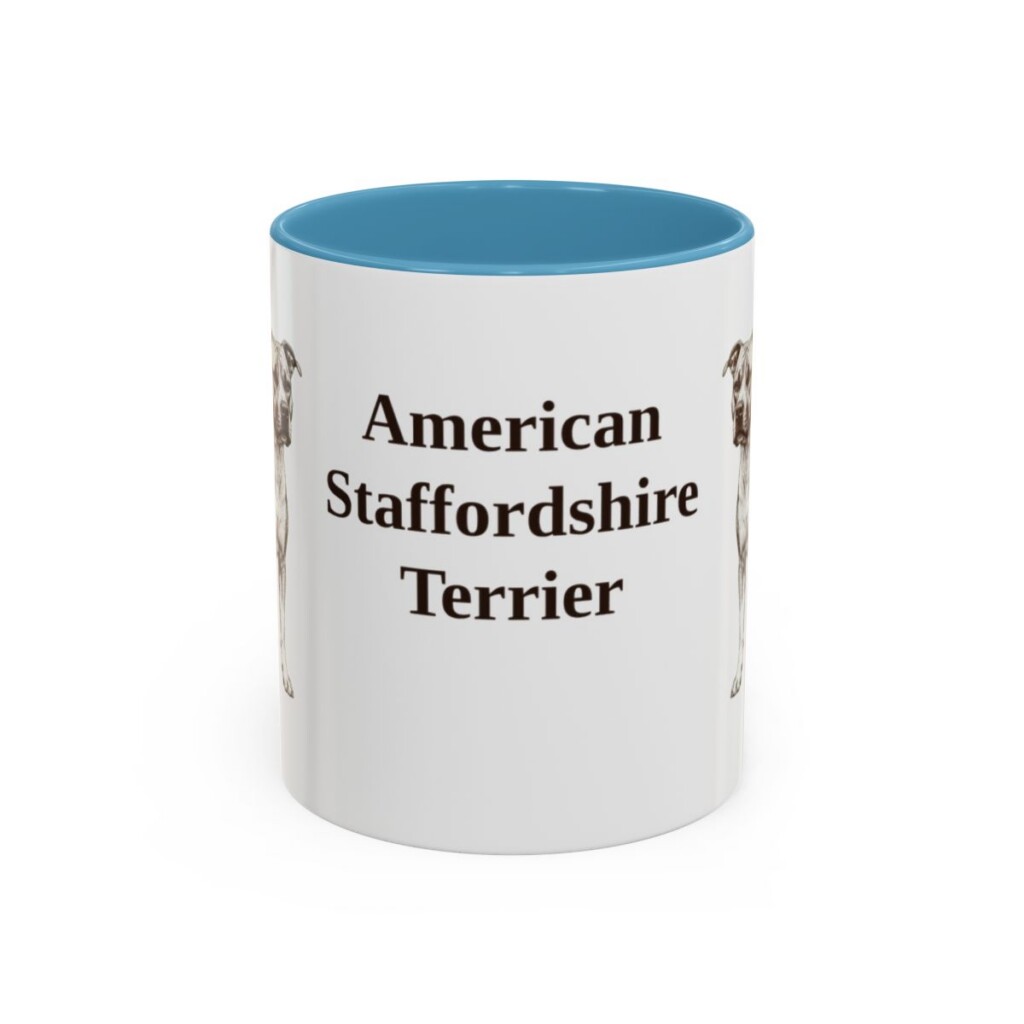 11oz American Staffordshire Terrier Mug, Vintage Dog Portrait Coffee Mug, Dog Lover Gift