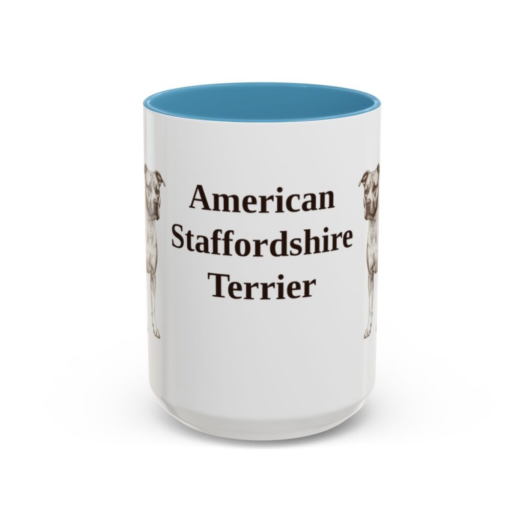 15oz American Staffordshire Terrier Mug, Vintage Dog Portrait Coffee Mug, Dog Lover Gift
