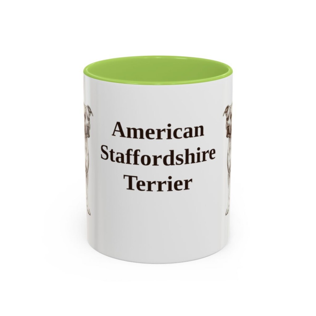 11oz American Staffordshire Terrier Mug, Vintage Dog Portrait Coffee Mug, Dog Lover Gift