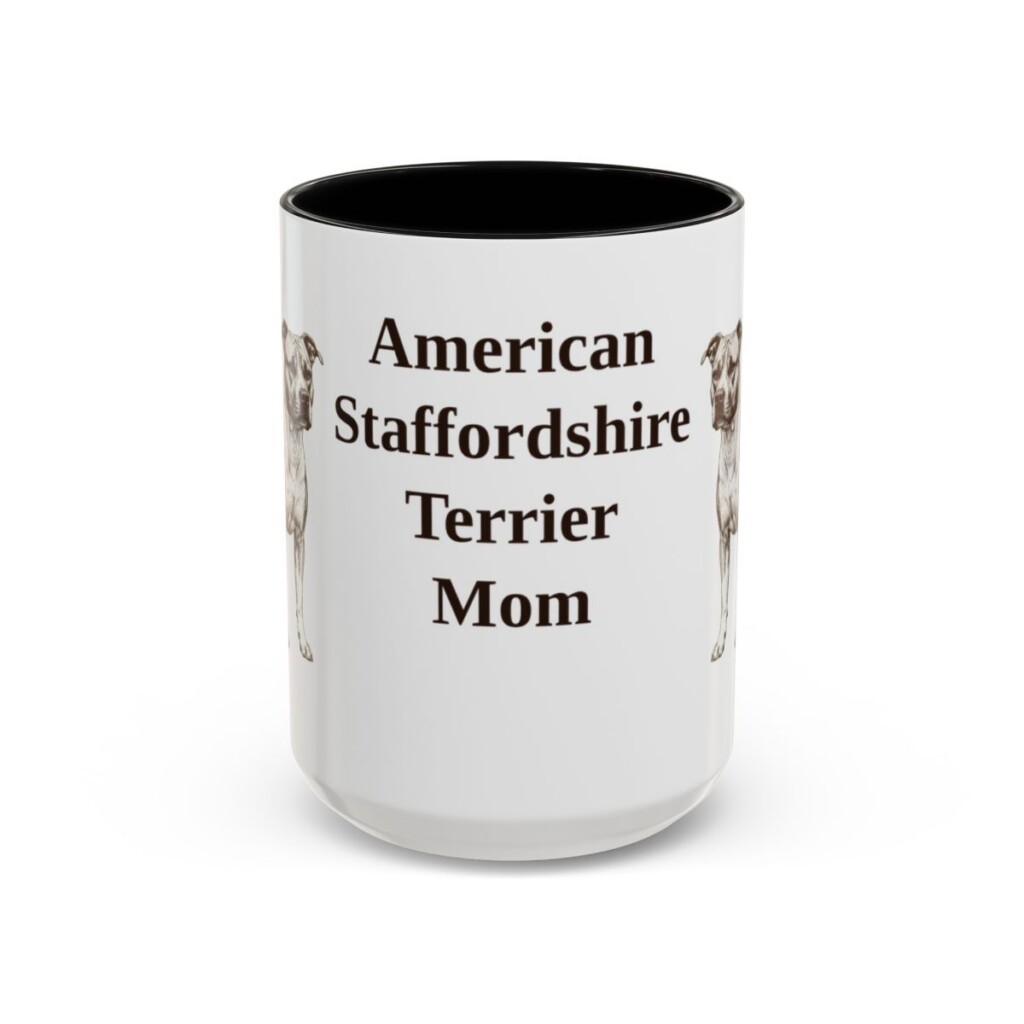 15oz American Staffordshire Terrier Dog Mom Mug, Vintage Sketch Coffee Mug, Dog Mom Gift