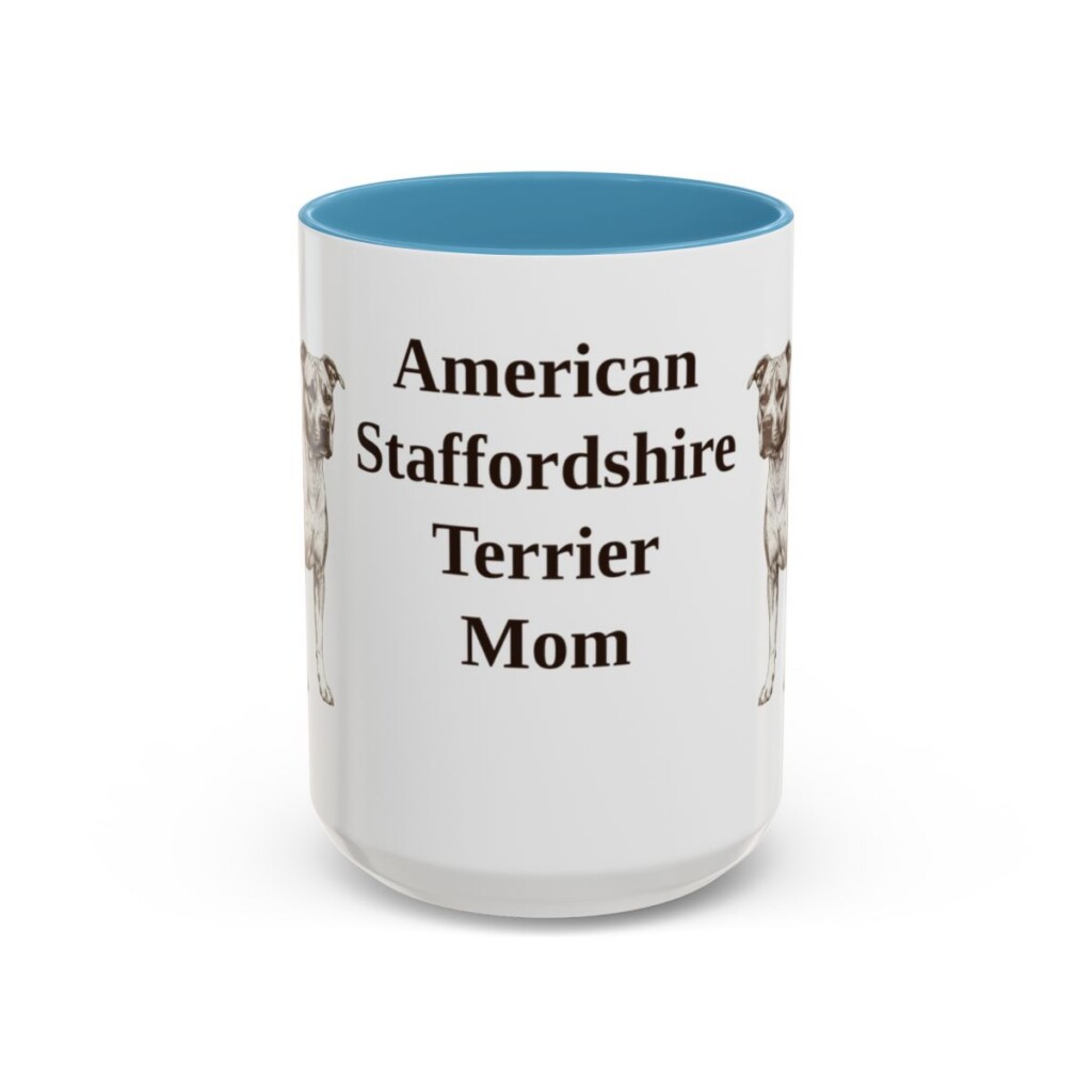 15oz American Staffordshire Terrier Dog Mom Mug, Vintage Sketch Coffee Mug, Dog Mom Gift