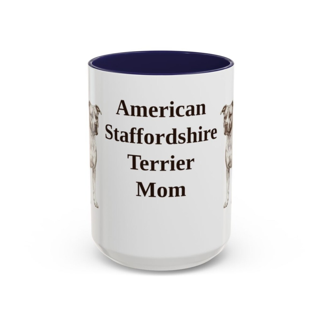 15oz American Staffordshire Terrier Dog Mom Mug, Vintage Sketch Coffee Mug, Dog Mom Gift