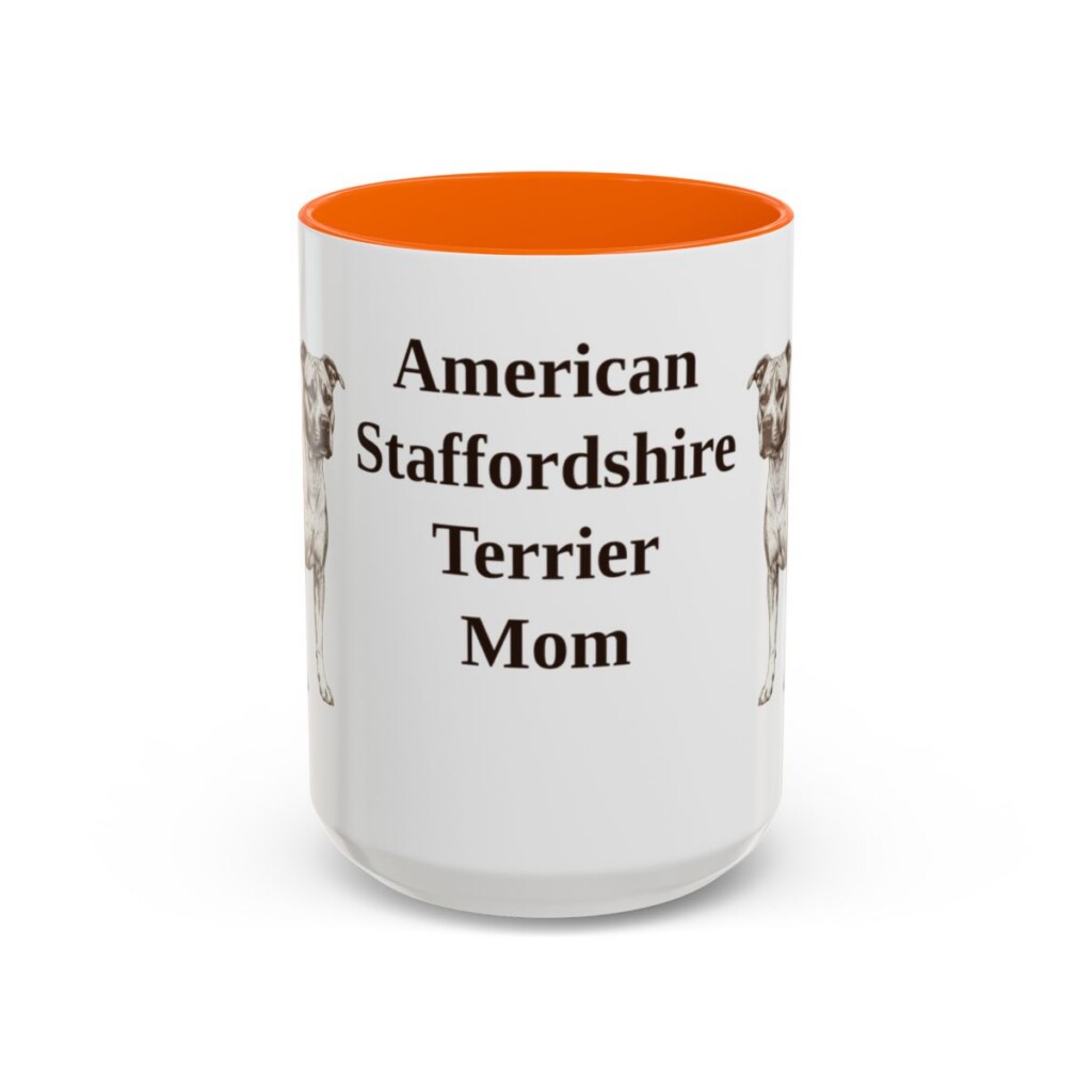 15oz American Staffordshire Terrier Dog Mom Mug, Vintage Sketch Coffee Mug, Dog Mom Gift