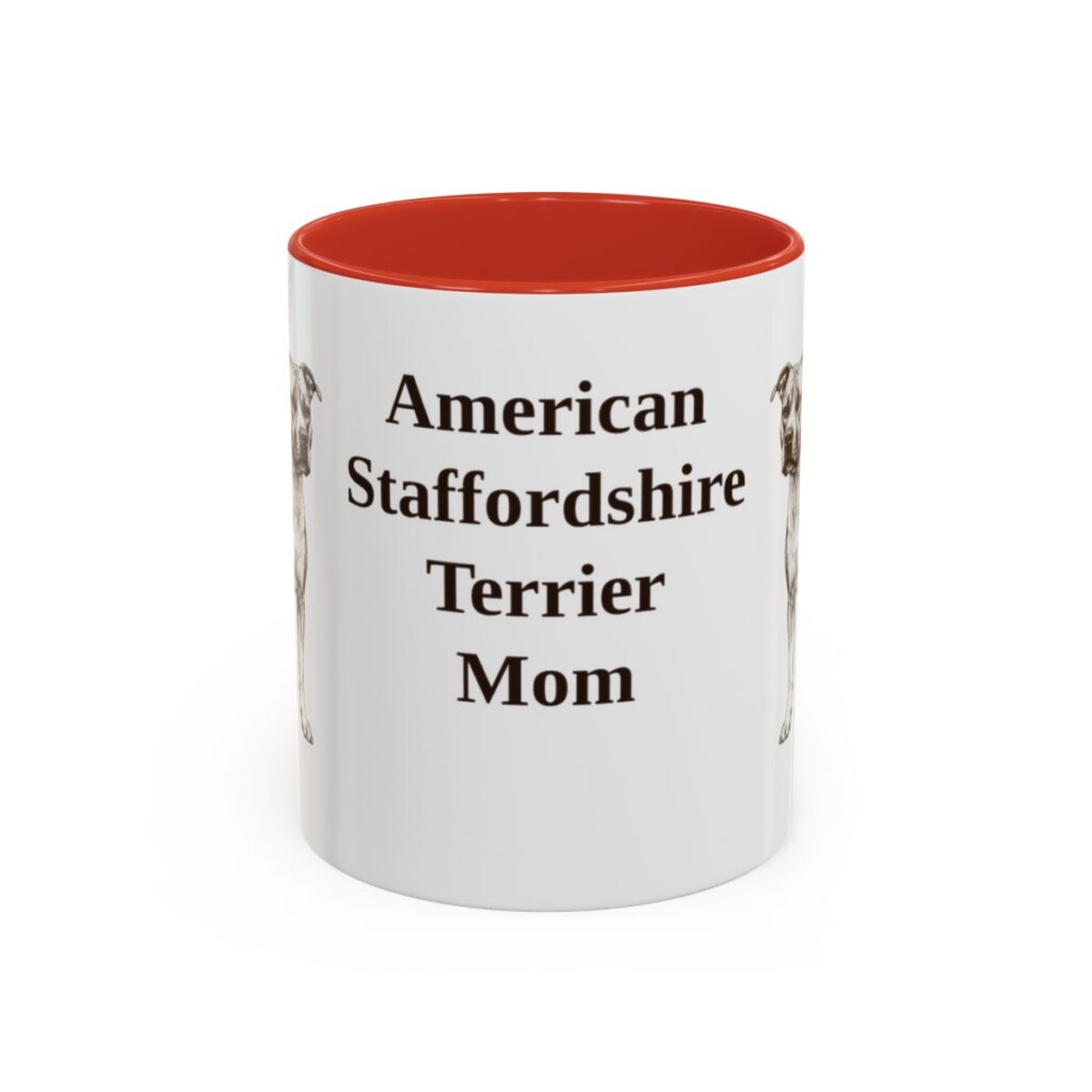 11oz American Staffordshire Terrier Dog Mom Mug, Vintage Sketch Coffee Mug, Dog Mom Gift