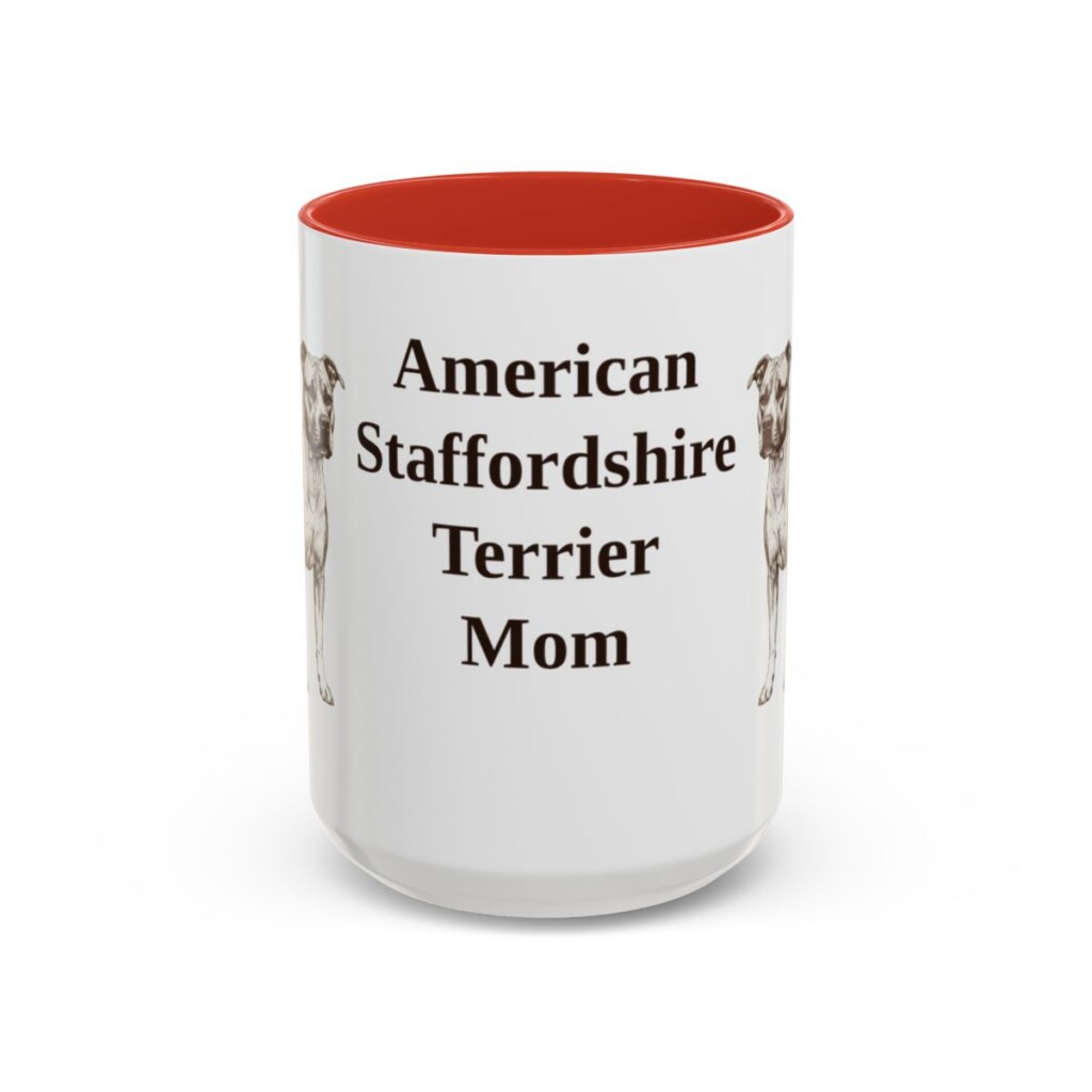 15oz American Staffordshire Terrier Dog Mom Mug, Vintage Sketch Coffee Mug, Dog Mom Gift